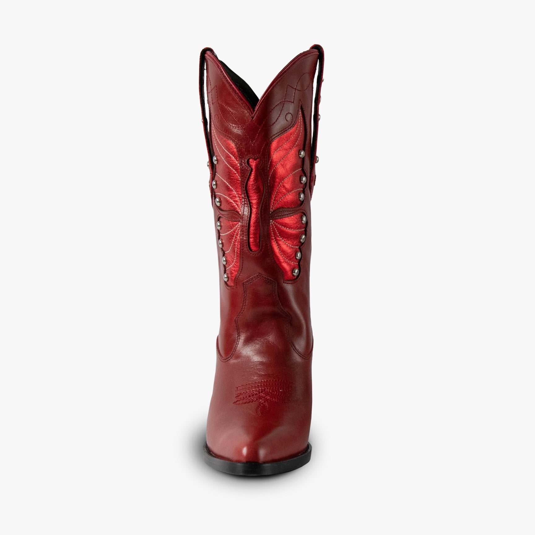  botas de cuero botas de cuero mujer botas de moda botas de piel para  mujer de moda  botas bala di gala botas en tendencia botas rojas metallic boots botas rojas en tendencia botas metalicas en color rojo botas con pop de color outfits con pop rojo